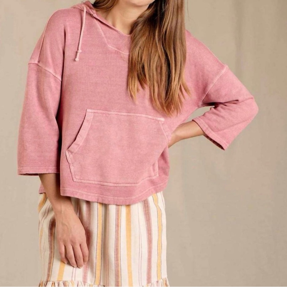 Toad&Co Organic Cotton Mauve Pink V-Neck Sweatshirt